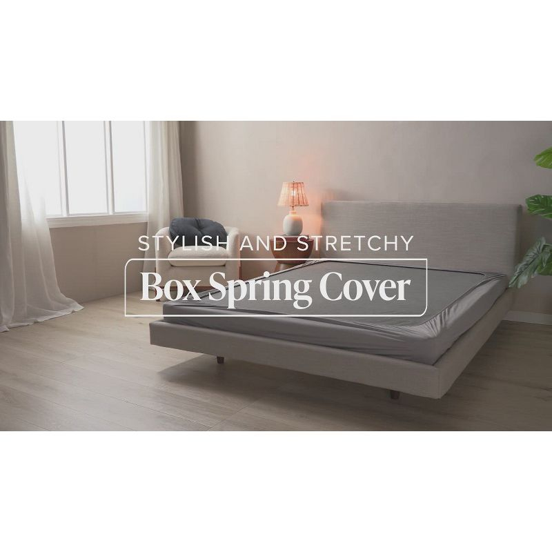Dark Blue Twin Stretch Box Spring Cover - Wrap Around by Bare Home