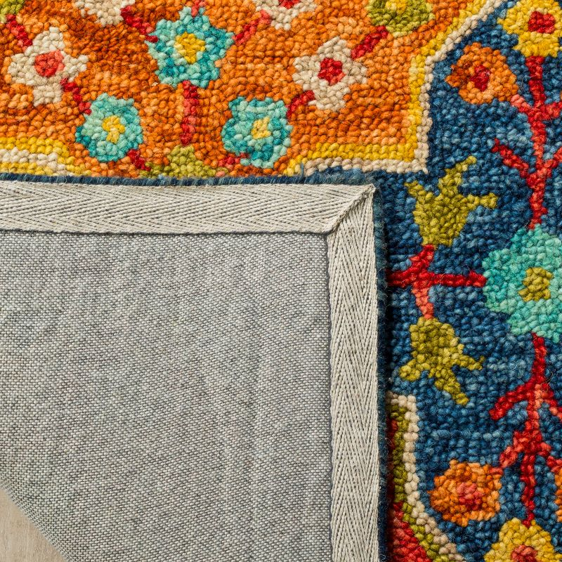 Aspen APN514 Hand Tufted Accent Rug - Blue/Orange - 2' X 3' - Safavieh.