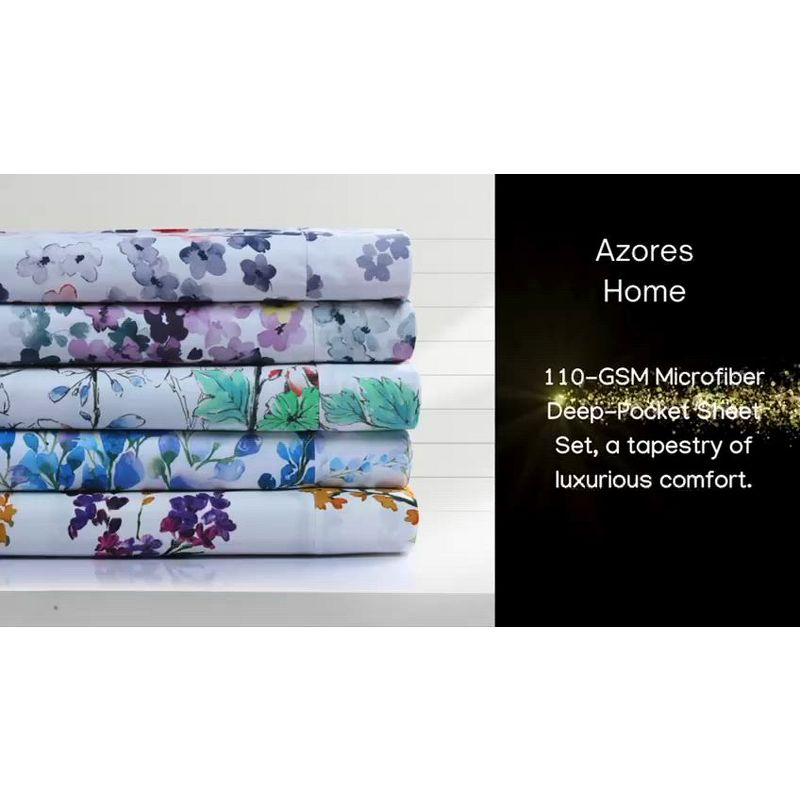 Azores Home Microfiber Floral Sheet Set