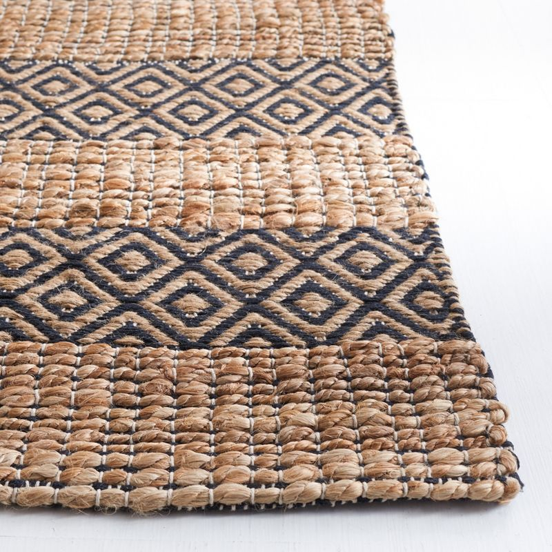 Natural Fiber NFB653 Power Loomed Area Rug - Black/Natural - 8'x10' - Safavieh.