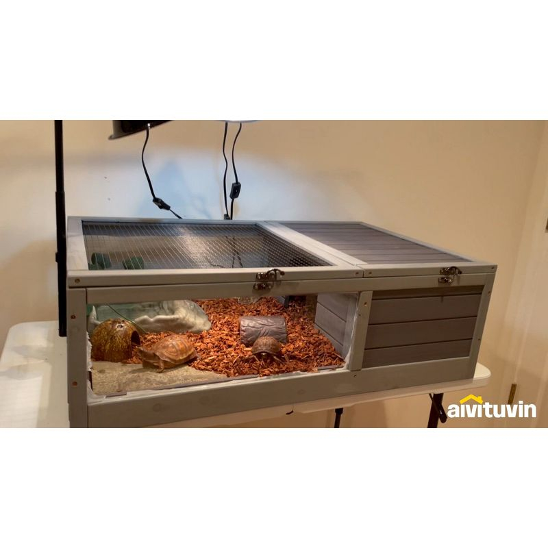 Aivituvin Wooden Tortoise Habitat | Reptile Cage-AIR55