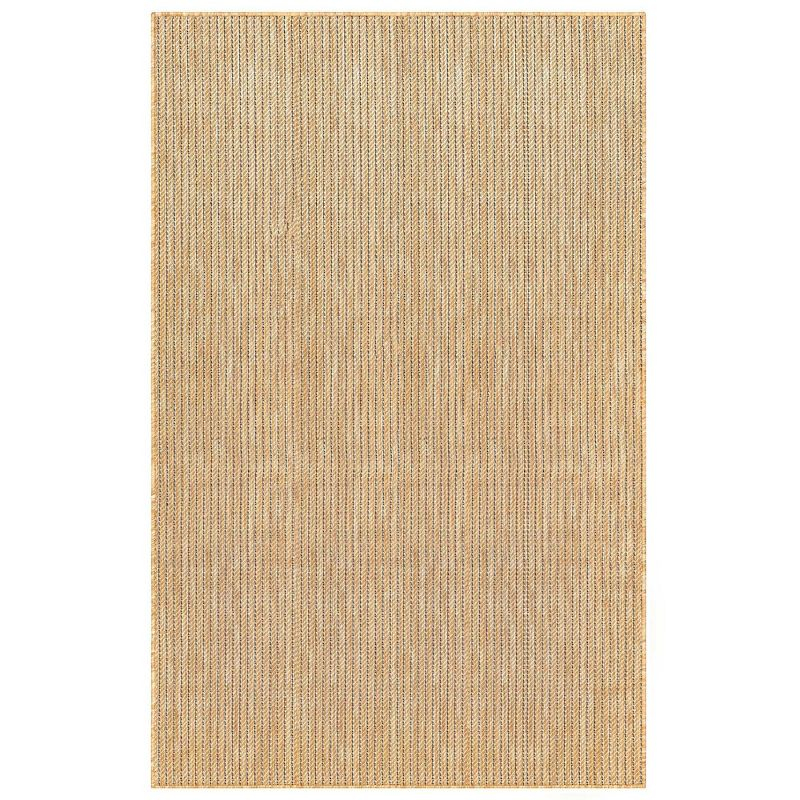 Liora Manne Carmel Texture Stripe Indoor/Outdoor Rug Sand 4'10" x 7'6"