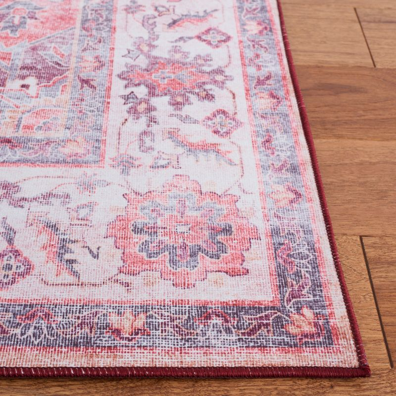 Tucson TSN163 Power Loomed Machine Washable Area Rug - Rust/Beige - 6'x6' - Safavieh.