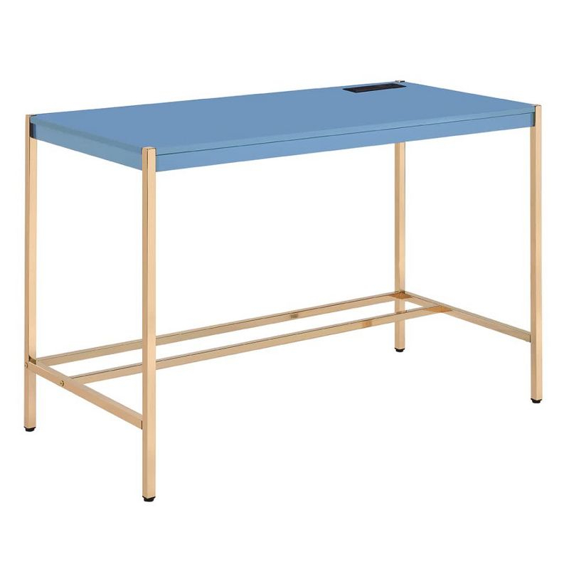 42" Midriaks Writing Desk White/Gold Finish - Acme Furniture