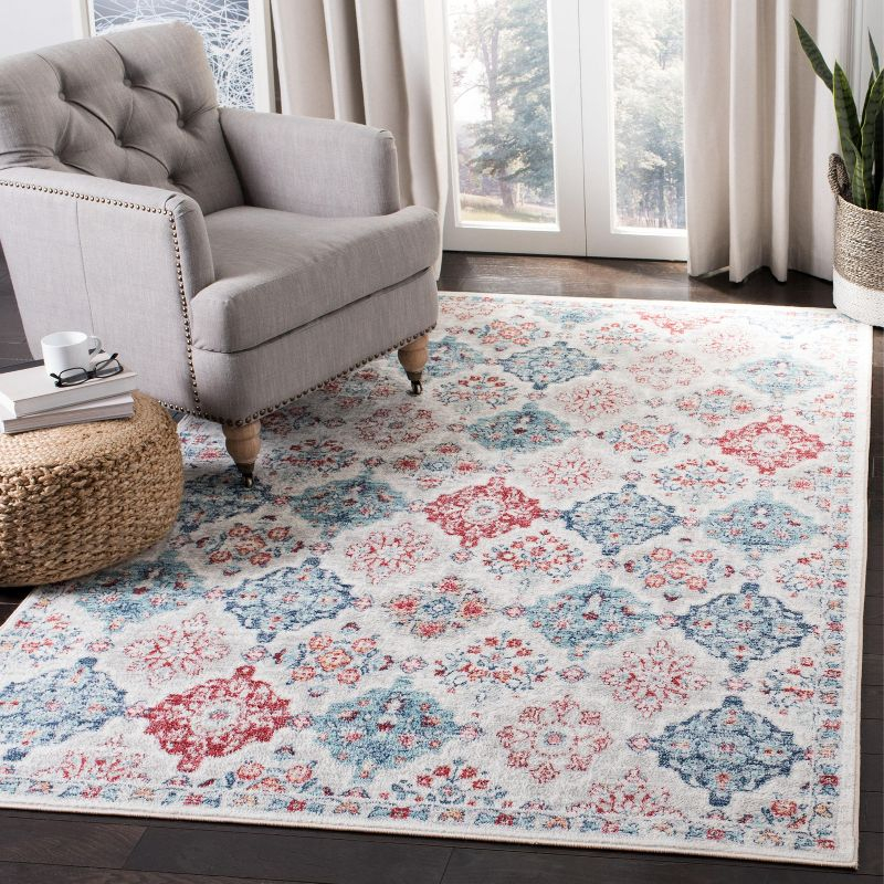 Brentwood BNT815 Power Loomed Area Rug - Cream/Blue - 6'x9' - Safavieh.