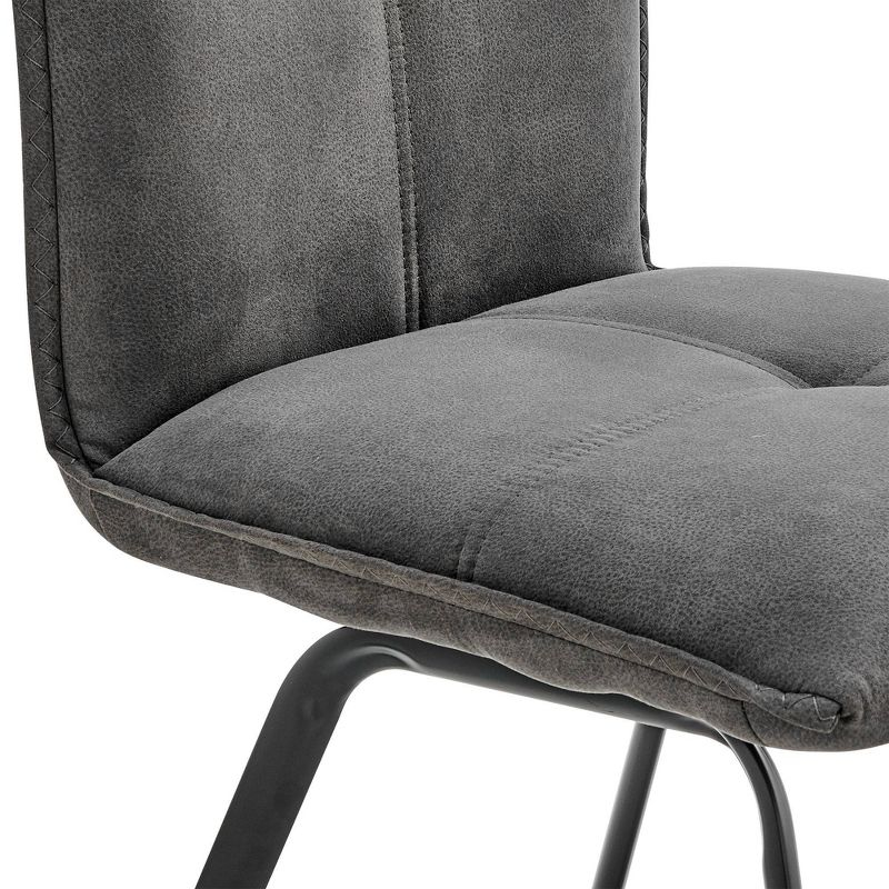 Set of 2 Rylee Fabric Finish Dining Chairs Charcoal Gray/Black - Armen Living