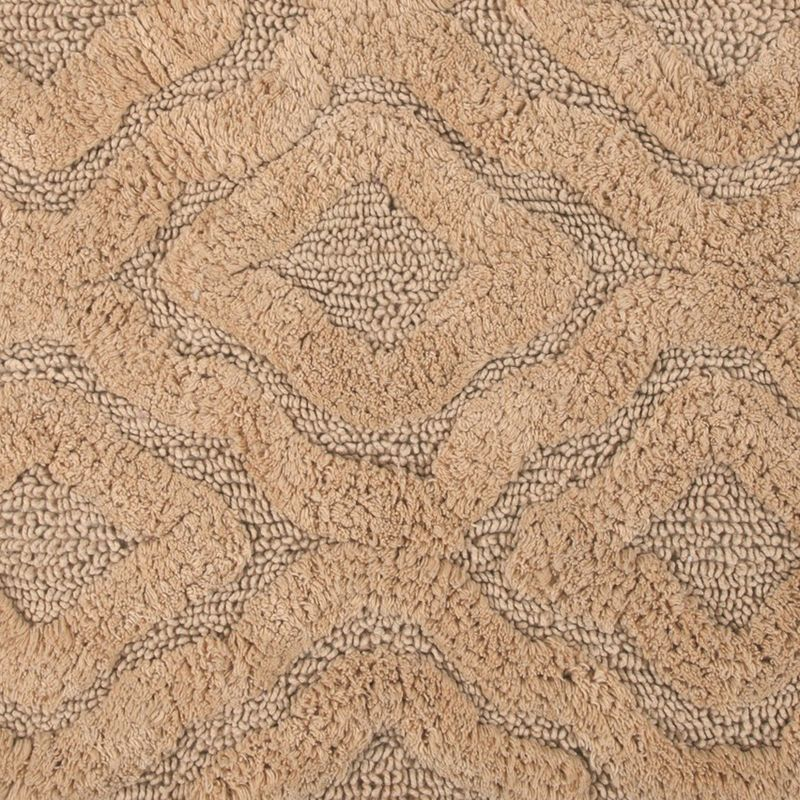 Knightsbridge Link Bath Rug Cotton Non Skid Back - 20x30", Natural