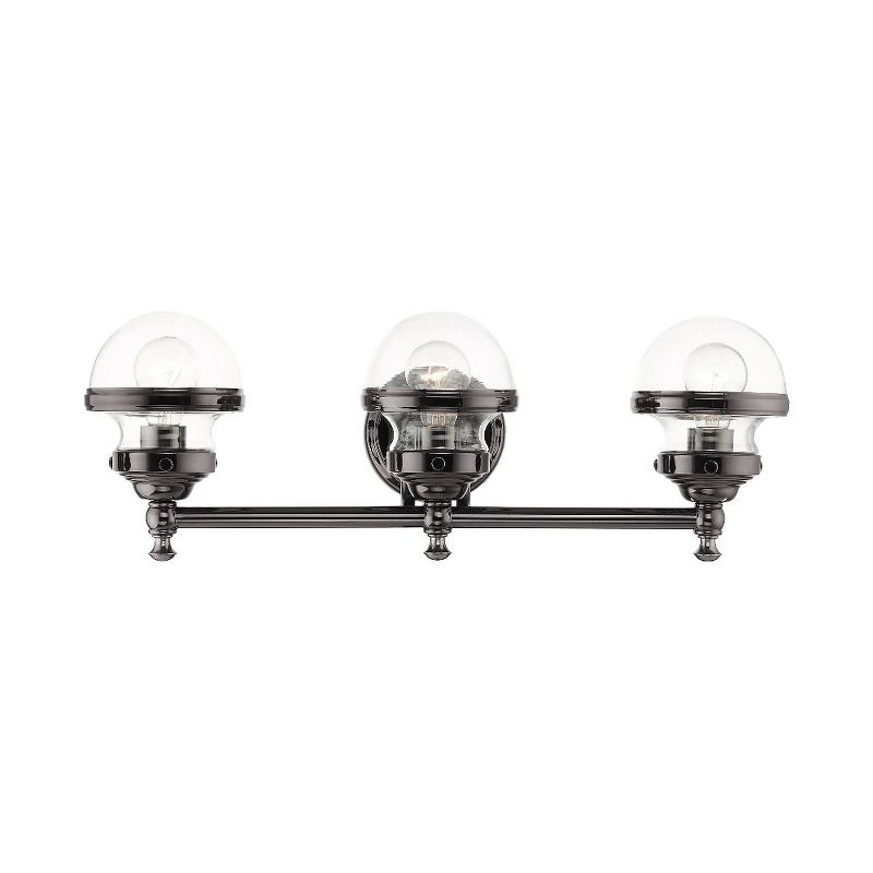 Livex Lighting Oldwick 3 - Light Vanity in  Polished Black Chrome