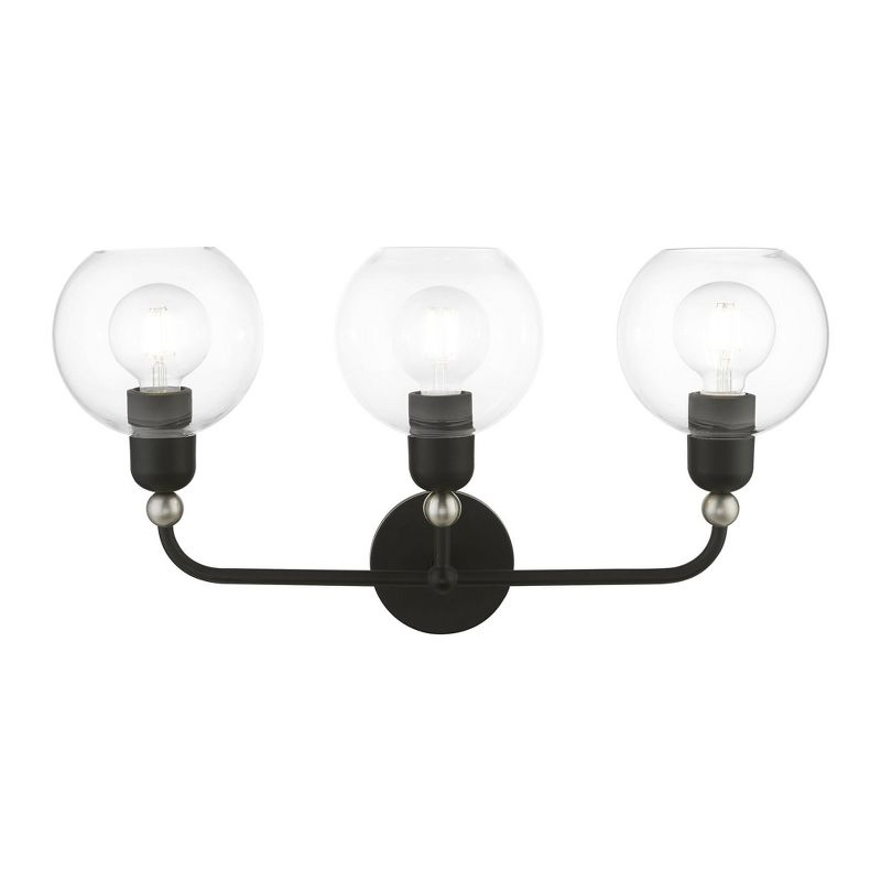 Livex Lighting Downtown 3 - Light Vanity in  Black/Brushed Nickel