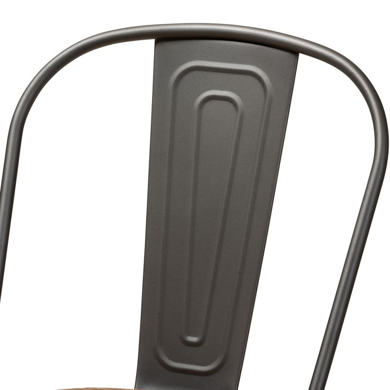 Set of 2 Henri Tolix Finished Steel Stackable Dining Chairs Brown - BaxtonStudio