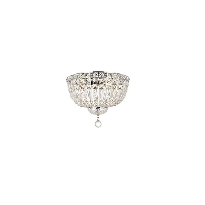 Elegant Lighting Tranquil 4 light Chrome Flush Mount Clear Royal Cut Crystal