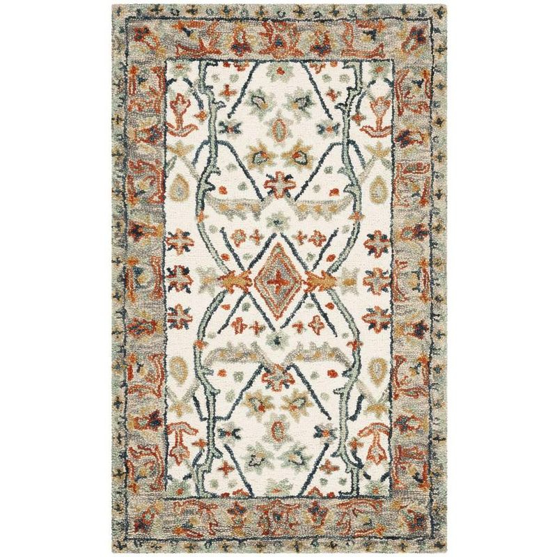 Aspen APN308 Hand Tufted Indoor Area Rug - Ivory/Blue - 4'x6' - Safavieh