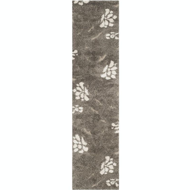 Florida Shag SG464 Power Loomed Indoor Runner Rug - Smoke/Beige - 2'3"x15' - Safavieh