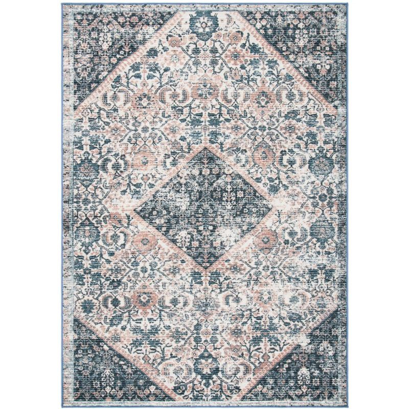 Journey JNY150 Power Loomed Machine Washable Slip Resistant Area Rug - Ivory/Pink - 5'5"x7'7" - Safavieh