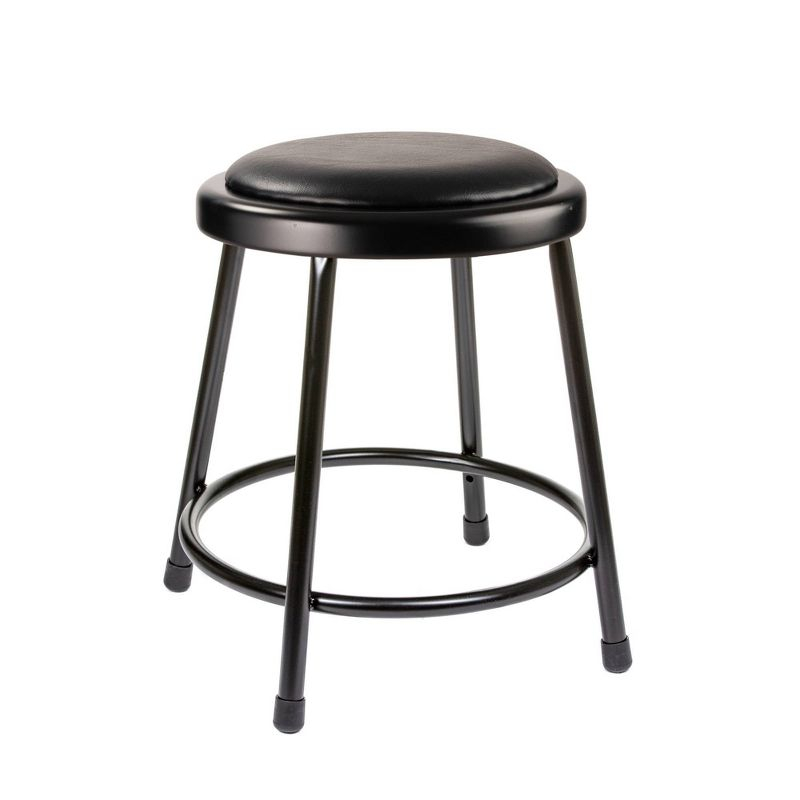 2pk 18" Heavy Duty Vinyl Padded Steel Barstool Black - Hampden Furnishings: No Assembly, Modern Style, 300lb Capacity