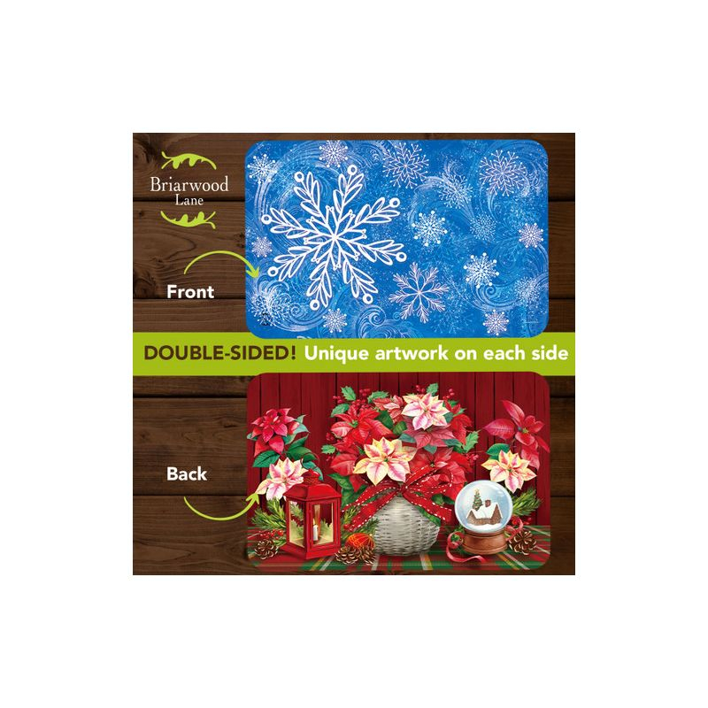 Briarwood Lane Winter Christmas Placemat (4-pack) 17x11.25 Snowflakes and Poinsettias For Christmas Placemat