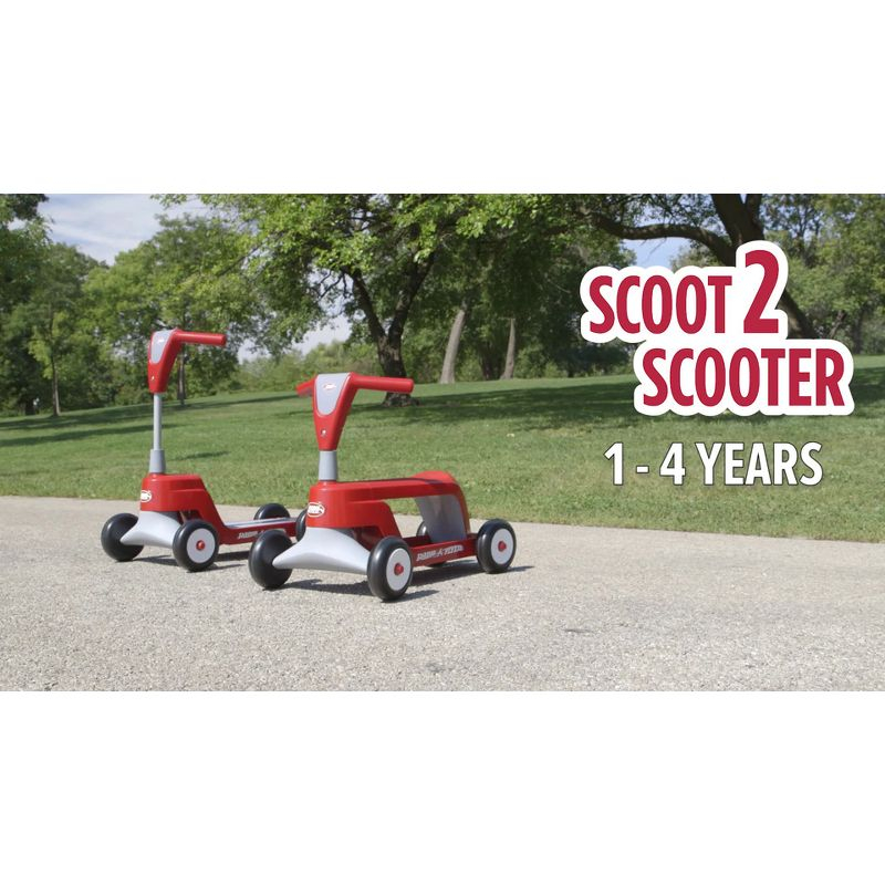 Radio Flyer Scoot 2 Scooter - Red: Steel & Plastic, Ages 1-4, 44.1 lbs Capacity