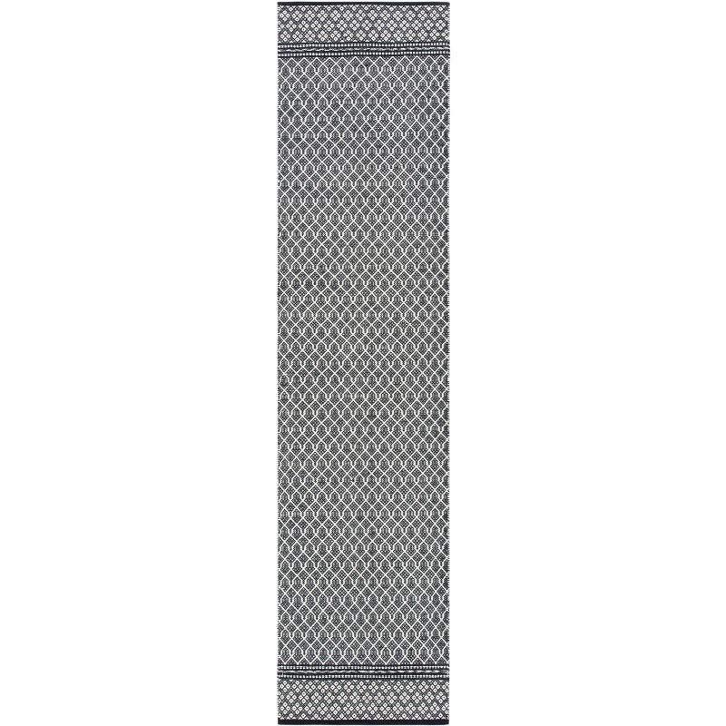 Kilim KLM703 Hand Woven Runner Rug - Black/Ivory - 2'3"x9' - Safavieh.