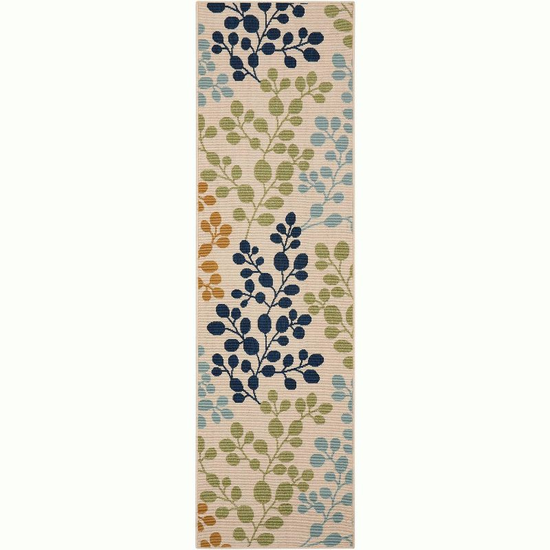 Nourison Caribbean Ivory Indoor/Outdoor Area Rug CRB01 2'3" x 7'6"