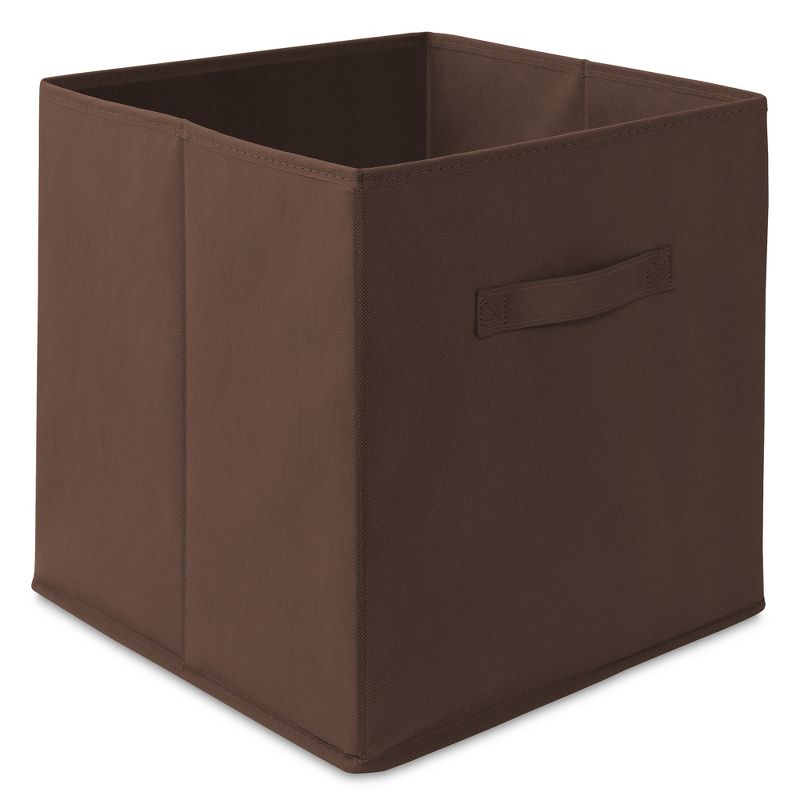 Casafield Set of 6 Collapsible Fabric Storage Cube Bins, Brown - 13" Foldable Cloth Baskets for Shelves and Cubby Organizers