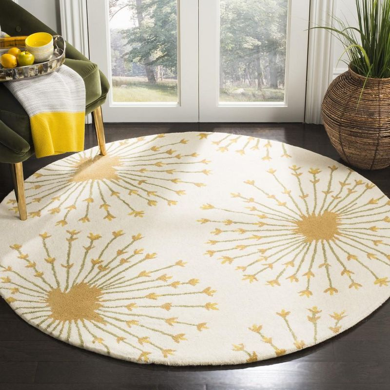 Bella BEL123 Hand Tufted Area Rug - Beige/Gold - 5' Round - Safavieh.