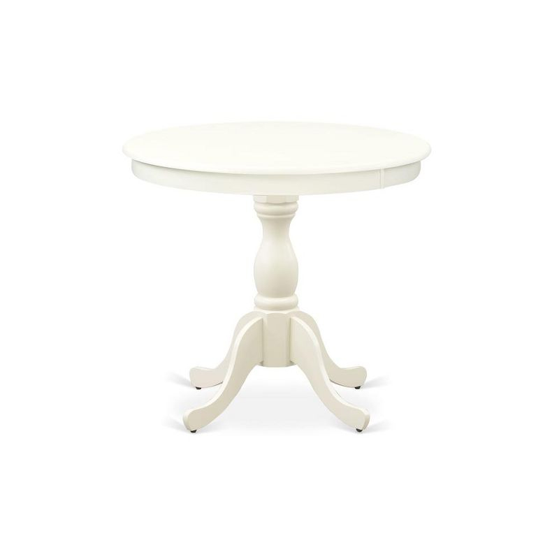 East West Furniture,Round Modern Dining Table Linen White Color Table