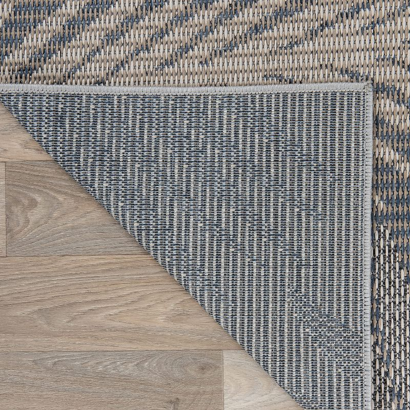 World Rug Gallery Bahama Palm Frond Indoor/Outdoor Area Rug - Gray 7'10" x 10'