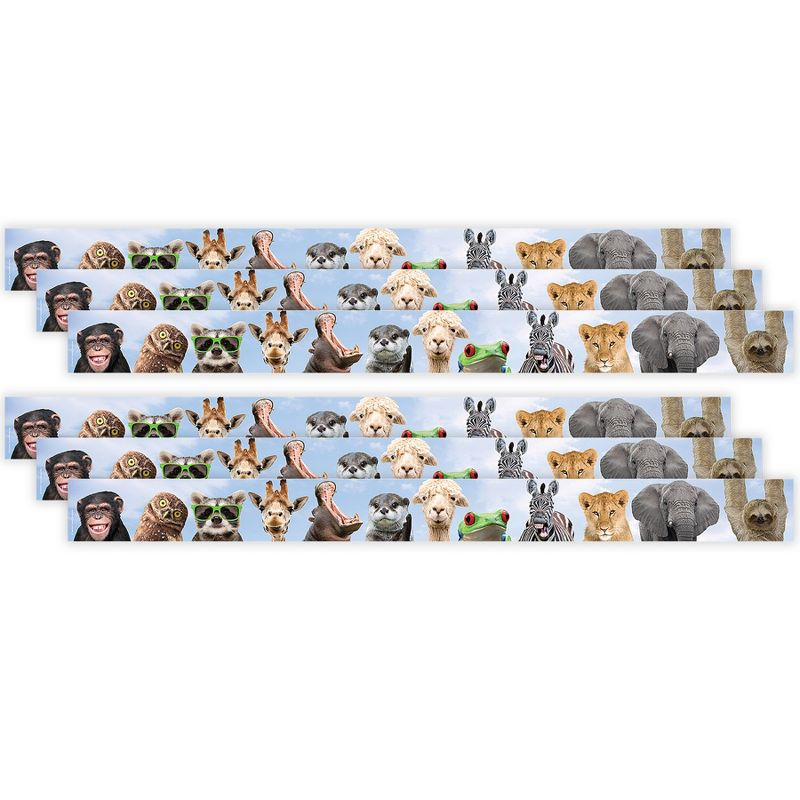 Teacher Created Resources® Go Wild Animals Straight Border Trim, 35 Feet Per Pack, 6 Packs
