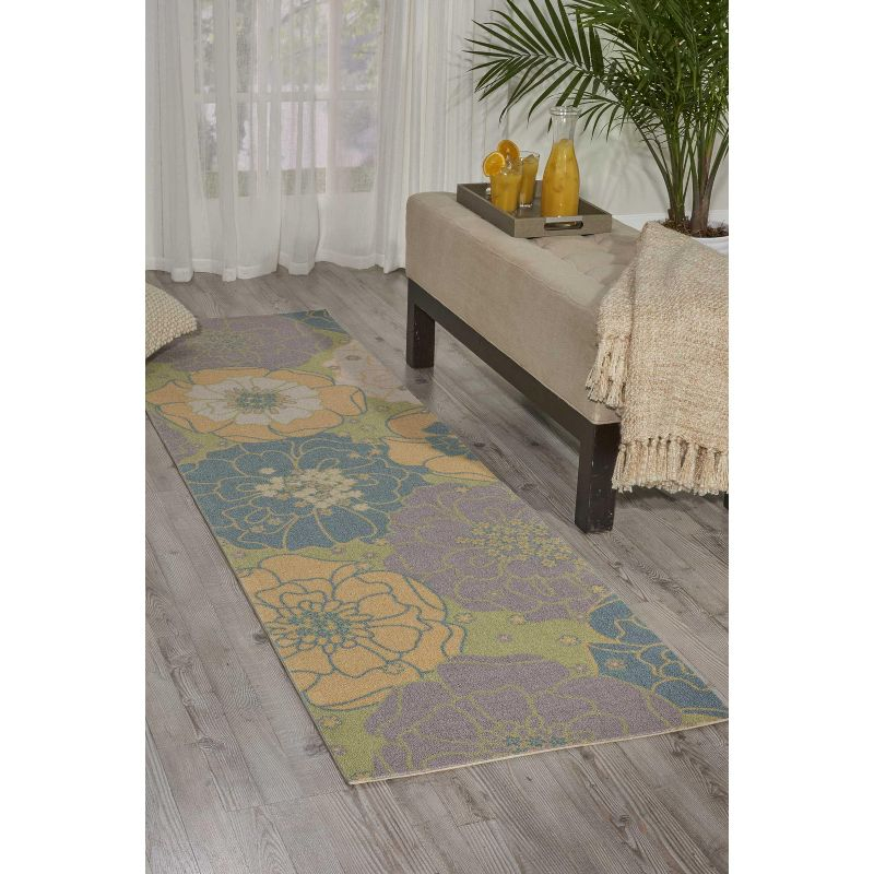 Nourison Home & Garden Green Indoor/Outdoor Area Rug RS021 2'3" x 8'