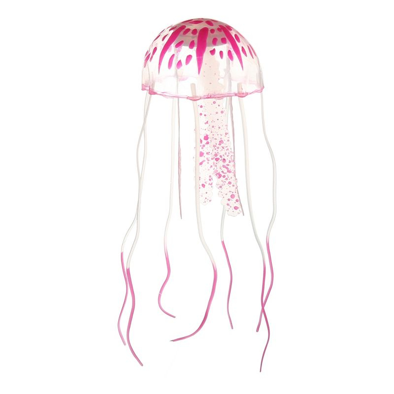 Unique Bargains Aquarium Jellyfish Glow Decoration with Suction Cup 2.3"x5.9" Pink