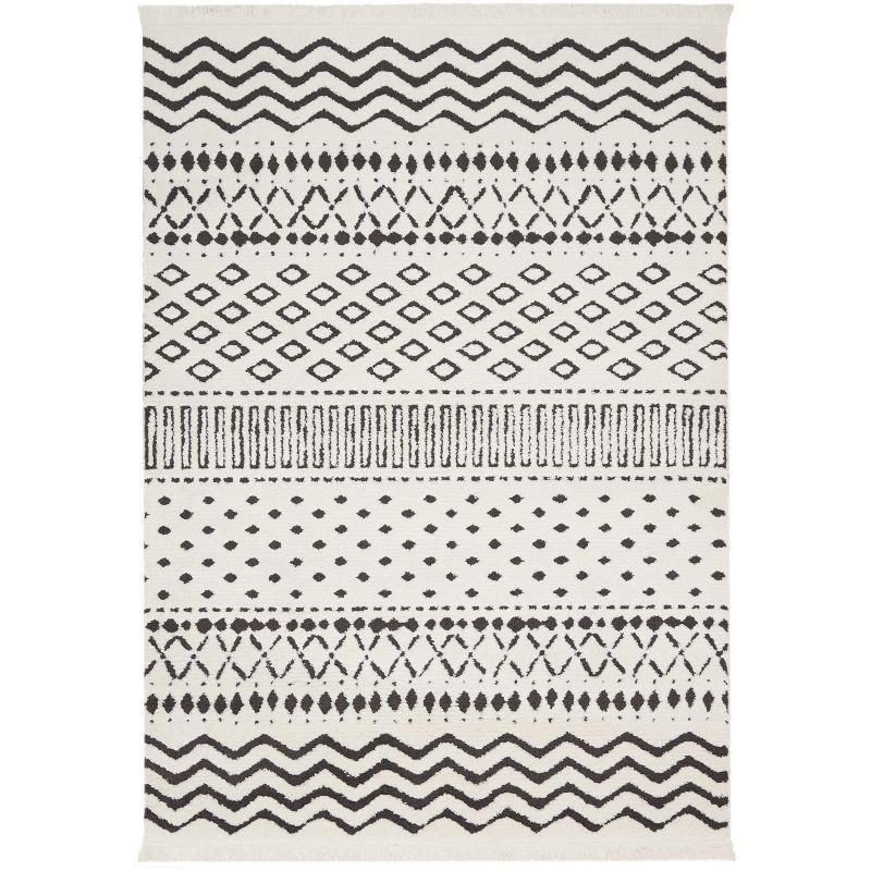 Nourison Dws05 Kamala DS501 White/Black Area Rug - 3'11 x 5'11