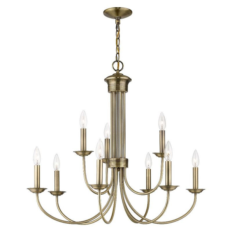 Livex Lighting Estate 9 - Light Chandelier in  Antique Brass