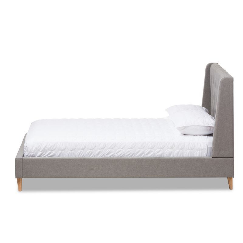 Adelaide Retro Modern Fabric Upholstered Platform Bed - Baxton Studio