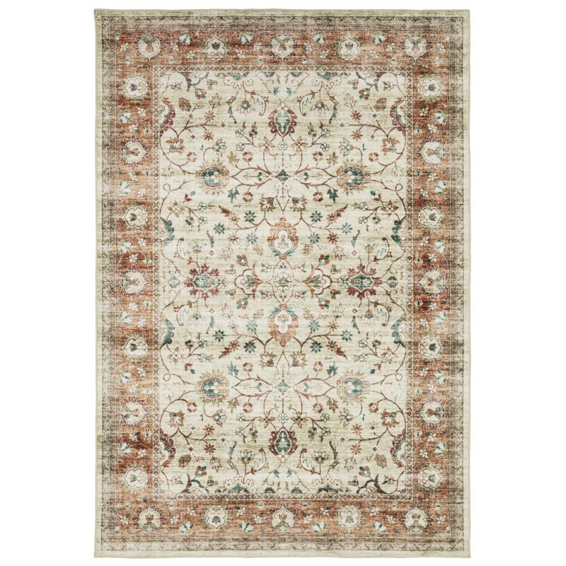 Oriental Weavers Sumter SUM03 Ivory/ Rust Indoor Area Rug - 3'6" x 5'6"