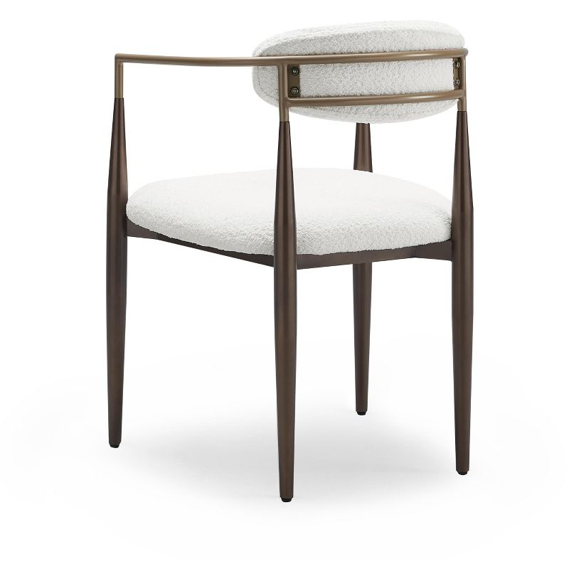 Christopher Knight Home Grov Upholstered Boucle Iron Dining Chair (Set of 2), Beige and Gold