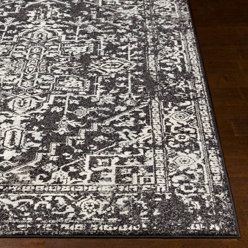 Livabliss 5'3"x7'3" Worsham Traditional Rug Black: Medium Pile, Stain & Fade-Resistant, Indoor Use