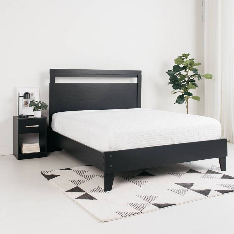 Signature Design by Ashley Queen Finch Platform Bed Black : Modern Style, MDF Frame, No Box Spring Needed