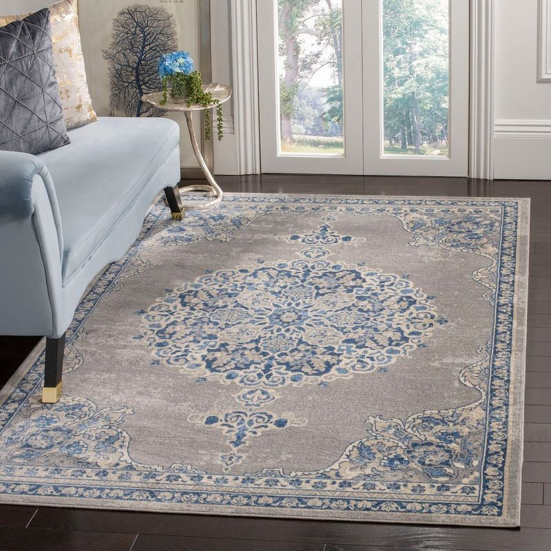 Brentwood BNT867 Power Loomed Indoor Area Rug - Light Grey/Blue - 5'3"x7'6" - Safavieh