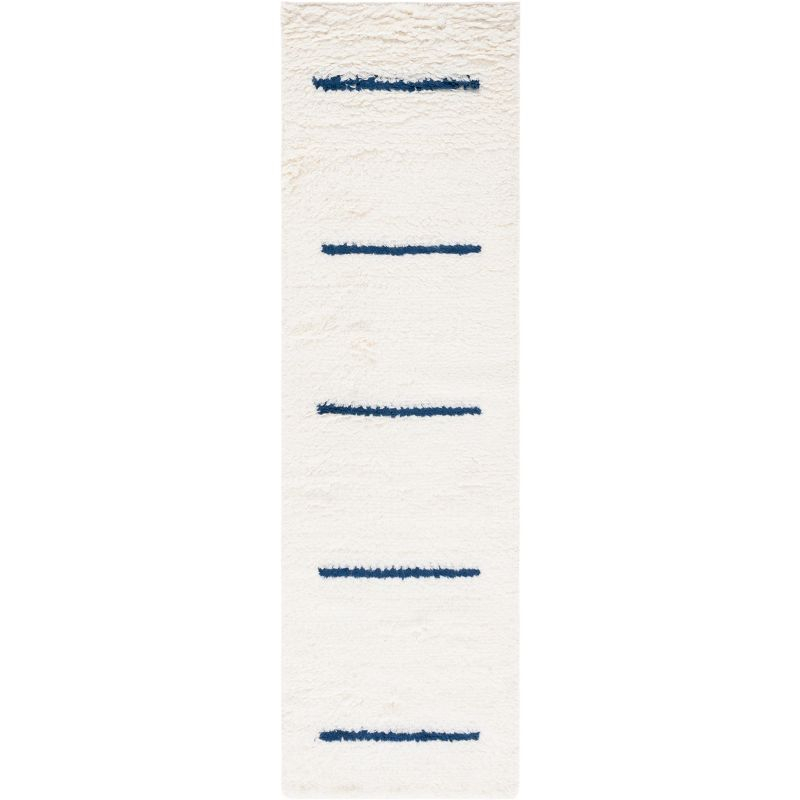 Kenya KNY750 Hand Knotted Runner Rug - Ivory/Navy - 2'3"x8' - Safavieh.