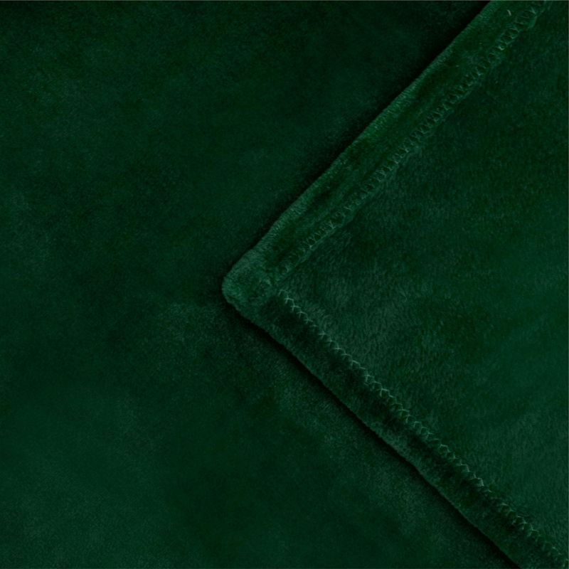 PAVILIA Luxury Fleece Blanket Throw for Bed, Soft Lightweight Plush Flannel Blanket for Sofa Couch , Emerald Green/Queen - 90x90