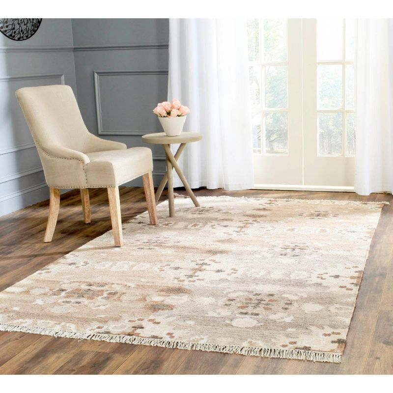 Natural Kilim NKM318 Hand Woven Indoor Area Rug - Grey/Multi - 6'x9' - Safavieh