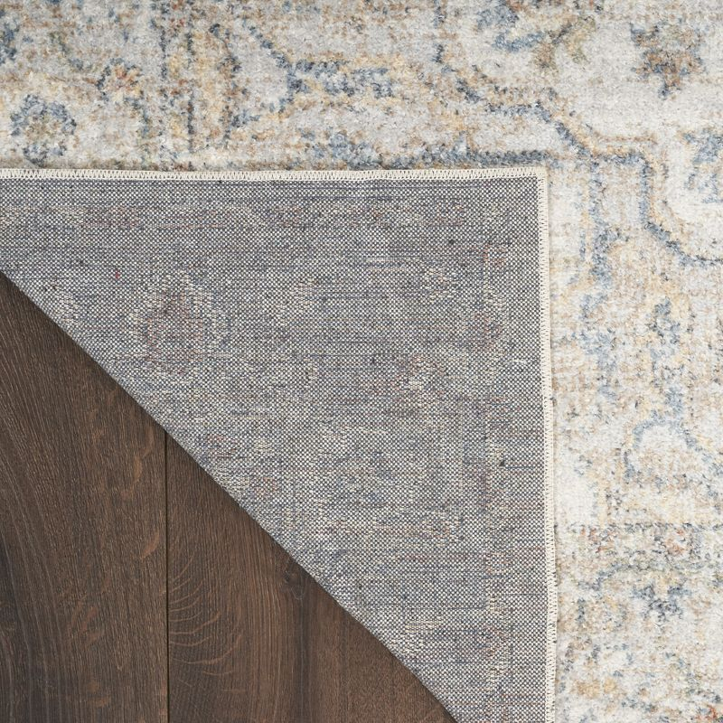 Nourison Astra Machine Washable Vintage Medallion Indoor Bathroom, Kitchen Runner Rug Grey/Multi 2'2" x 12'