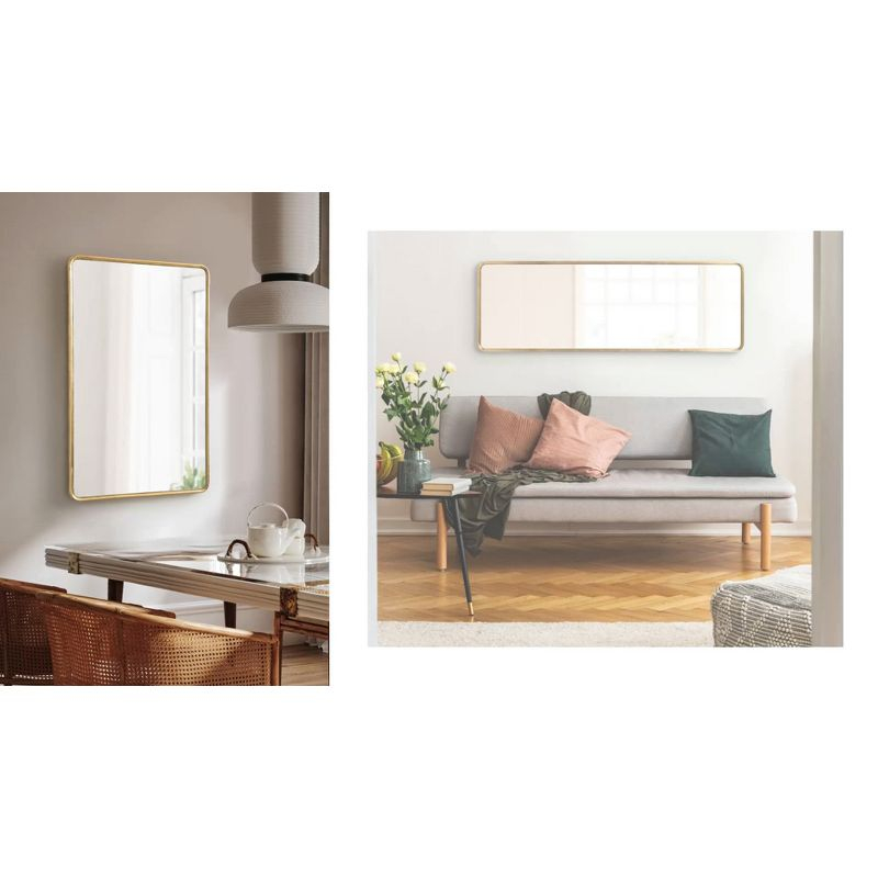 Kate and Laurel Caskill Rectangle MDF Full Length Mirror, 16x48, Gold
