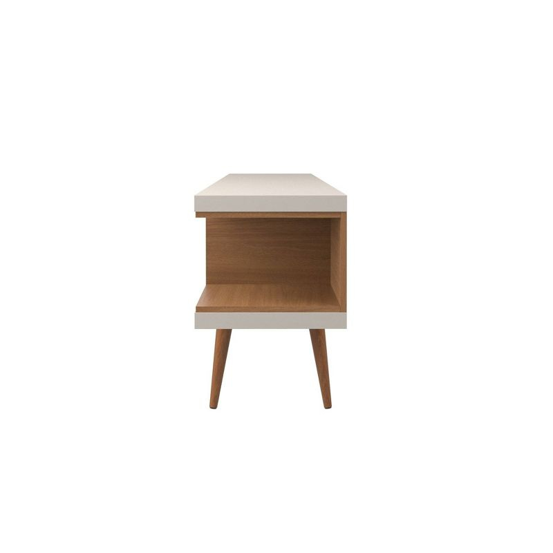 Utopia TV Stand for TVs up to 65" Maple Cream/Off-White - Manhattan Comfort: Modern Entertainment Center with Open Shelves