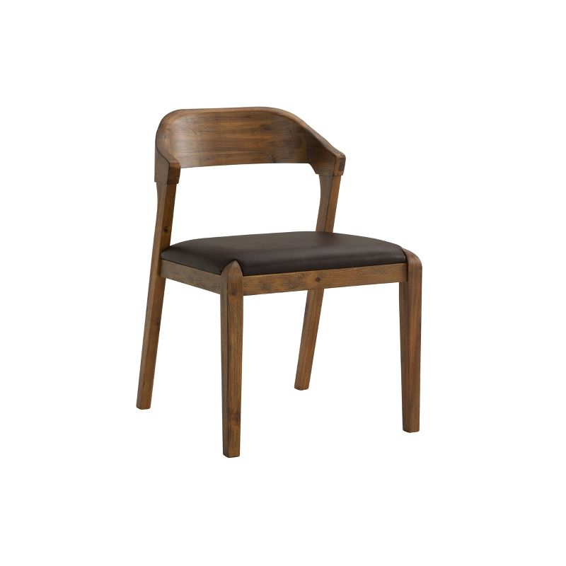 Rasmus Dining Chair Chestnut - Boraam: Acacia Wood, Faux Leather, Easy-to-Clean, 250lb Capacity
