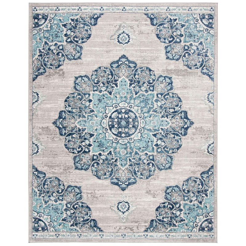 Brentwood BNT849 Power Loomed Area Rug - Navy/Light Grey - 8'x10' - Safavieh.