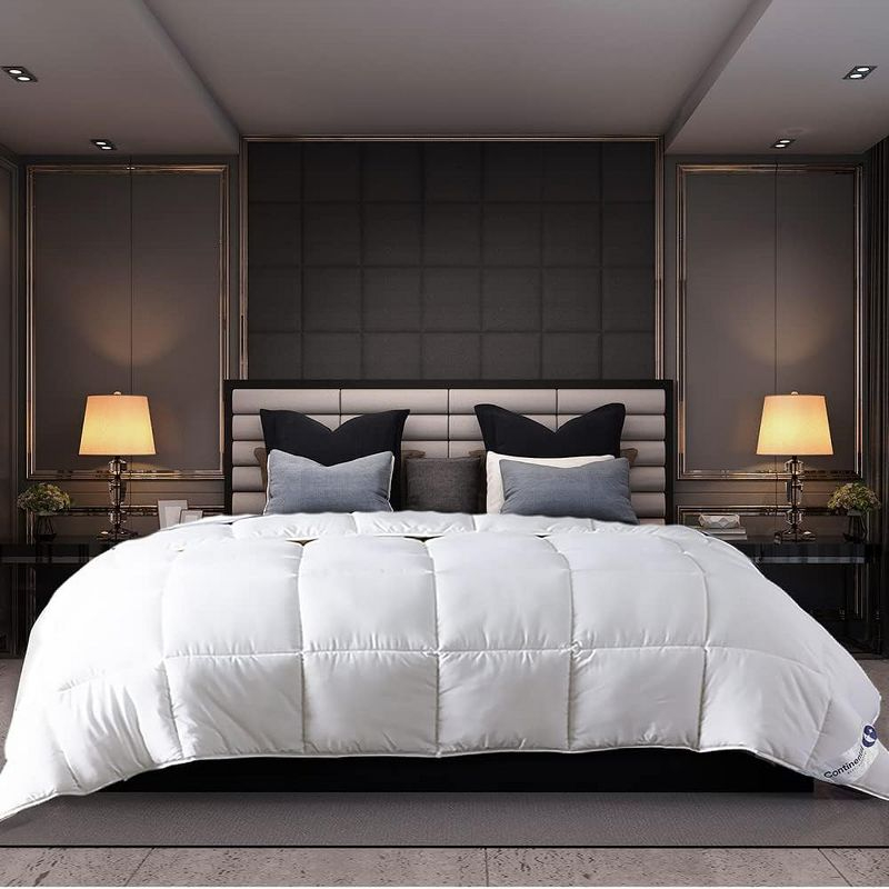 Continental Bedding Serenity 700 Fill Power White Goose Down Summer Weight Comforter Full Size 76 x 86 Inches
