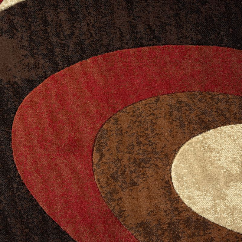 Home Dynamix Slade Contemporary Abstract Area Rug, Brown/Red, 3'11"x5'2"