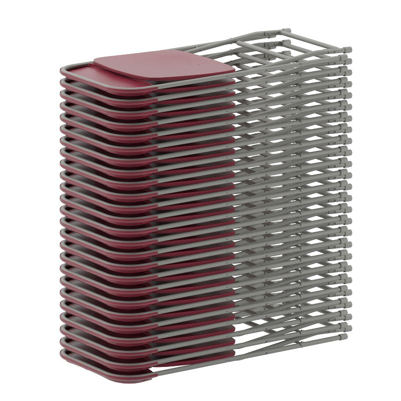 Emma and Oliver Folding Chair - Red Plastic - 4 Pack 650LB Weight Capacity - Event Chair