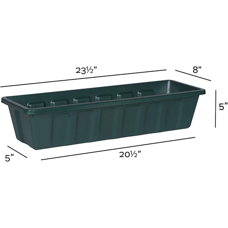 Novelty Poly-Pro Plastic Indoor/Outdoor Liner/Planter Flower Box, Green, 24 inch